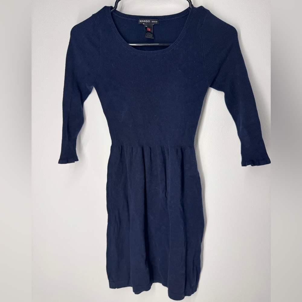 Mango Basics Deep Blue Navy Sweater Dress